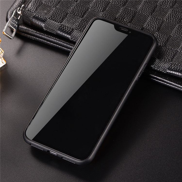 Retro Style Leather Coated PC + TPU Card Slot Kickstand Casing for iPhone XS Max 6.5 inch - Black-8