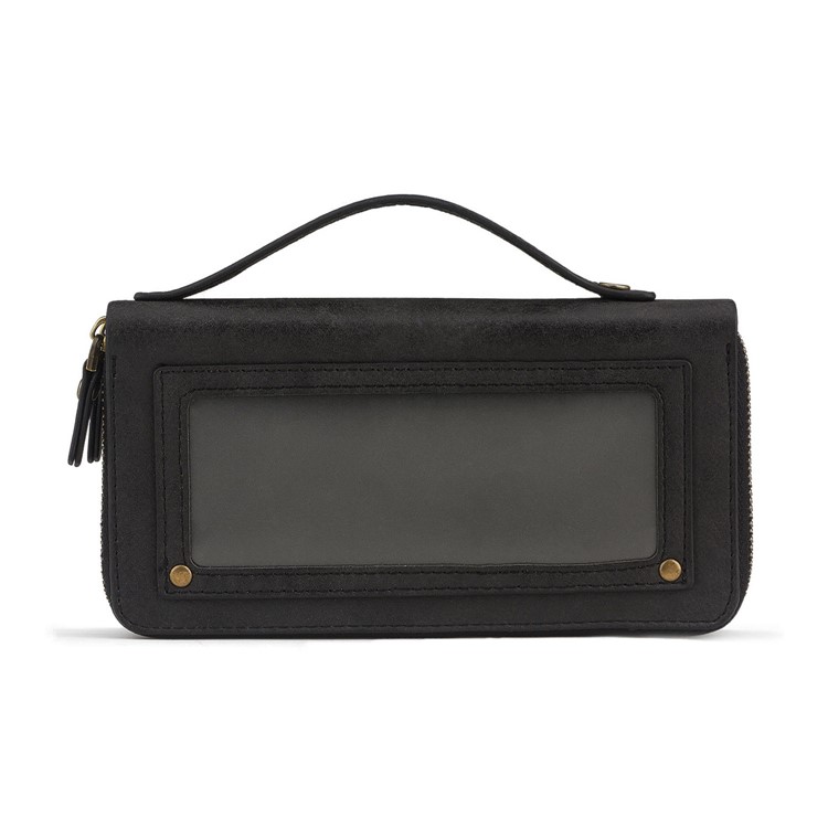 Retro Double Zipper Split Leather Wallet with Detachable TPU Casing for iPhone XR 6.1 inch - Black-21