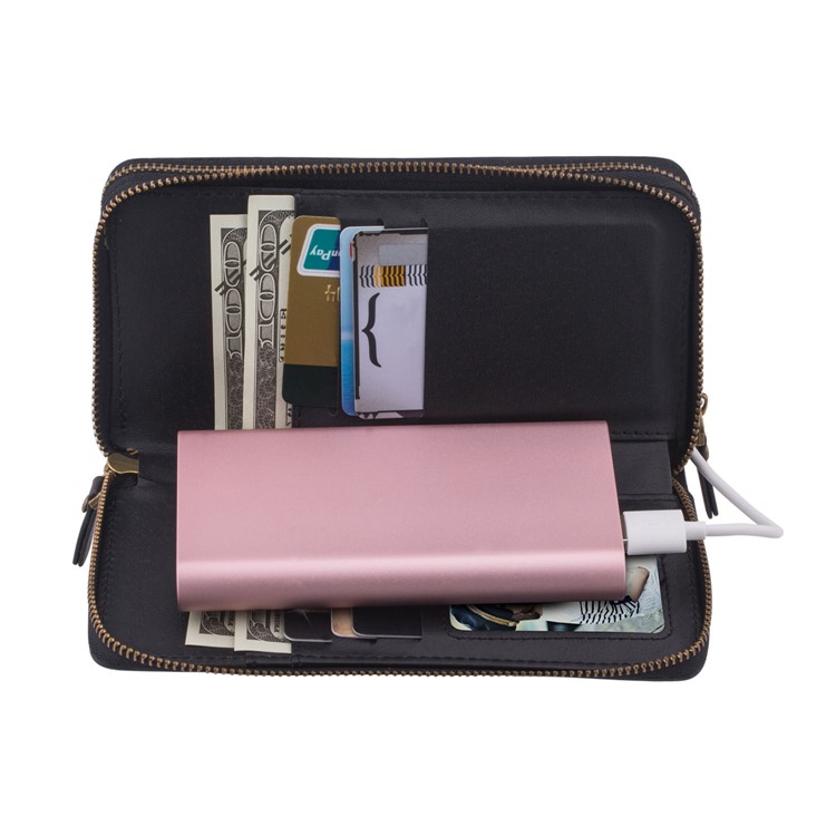 Retro Double Zipper Split Leather Wallet with Detachable TPU Casing for iPhone XR 6.1 inch - Black-35