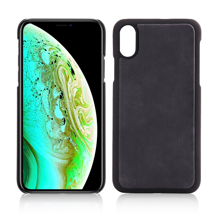 Retro Double Zipper Split Leather Wallet with Detachable TPU Casing for iPhone XS Max 6.5 inch - Black-22