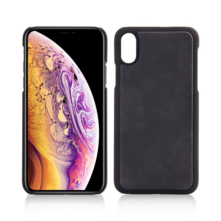 Retro Double Zipper Split Leather Wallet with Detachable TPU Casing for iPhone Xs 5.8 inch - Black-21
