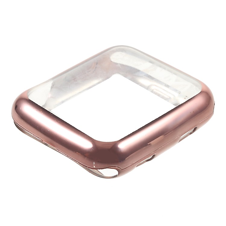 Electroplating Soft TPU Protective Cover for Apple Watch Series 3/2/1 42mm - Rose Gold-2