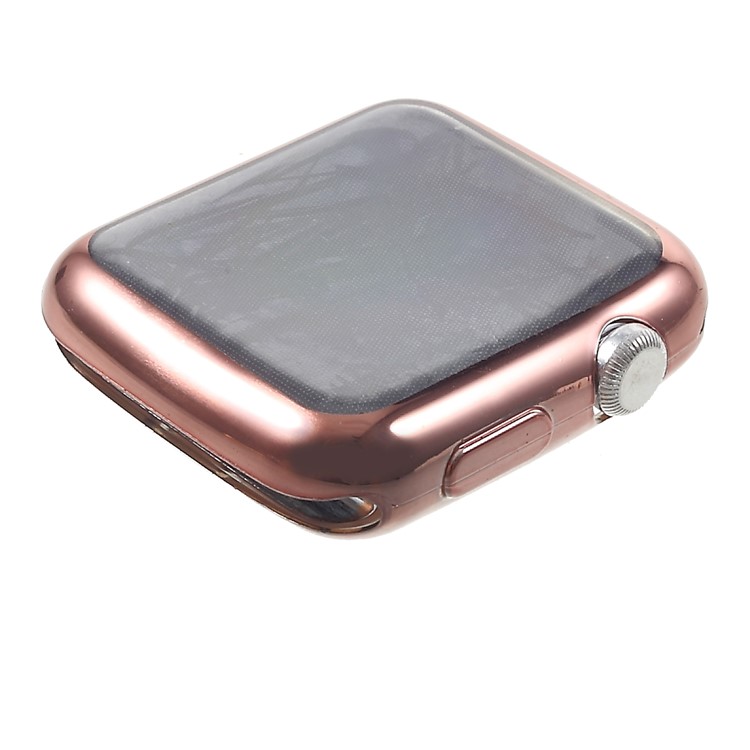Electroplating Soft TPU Protective Cover for Apple Watch Series 3/2/1 42mm - Rose Gold-5