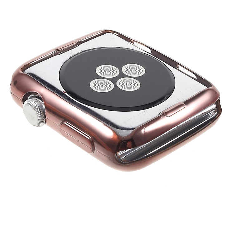 Electroplating Soft TPU Protective Cover for Apple Watch Series 3/2/1 42mm - Rose Gold-6