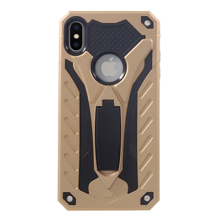 

Прочный Гибридный Мобильный Чехол Для ПК + TPU С Подставкой Для Iphone XS Max 6.5 Inch - Золото, iPhone XS Max