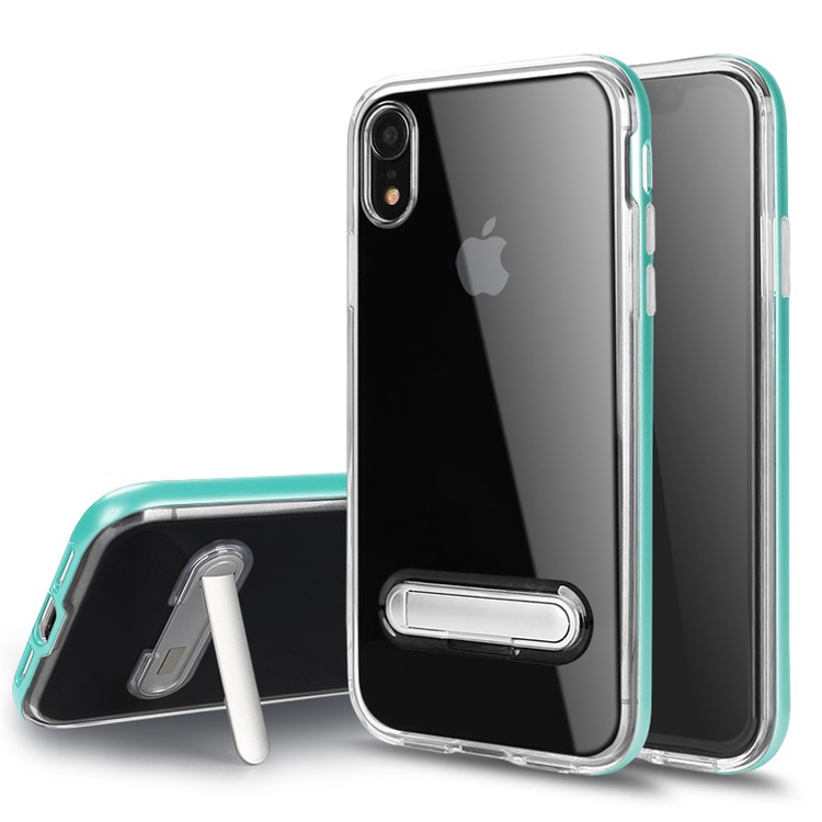 

Hybrid Clear Back PC + TPU Magnetic Kickstand Cell Phone Cover for iPhone XR 6.1 inch - Green, iPhone XR 6.1 inch