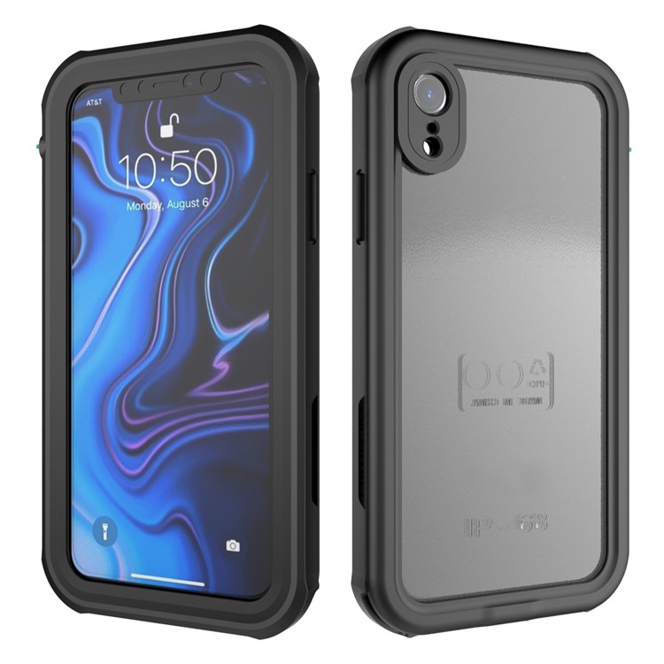 10m IP68 Waterproof Shock/Dirt/Snow Case for iPhone XR 6.1 inch with a Kickstand - All Black-5