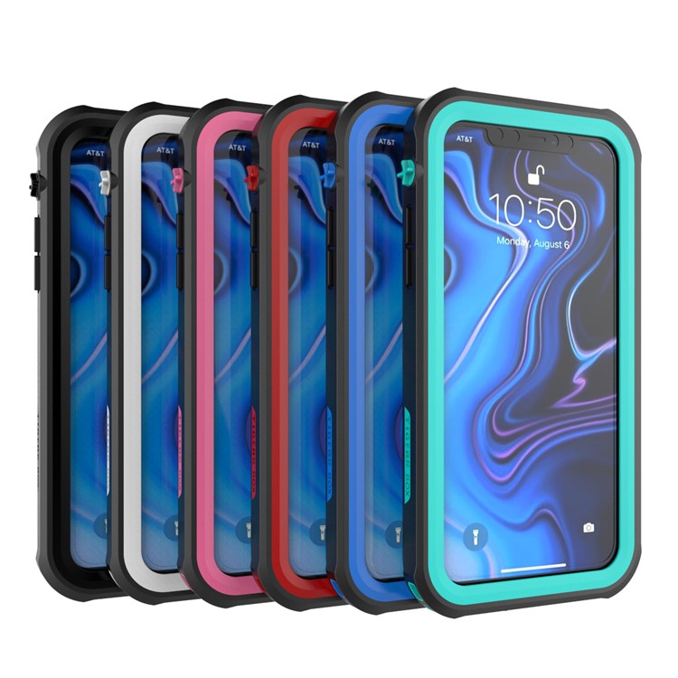 10m IP68 Waterproof Shock/Dirt/Snow Case for iPhone XR 6.1 inch with a Kickstand - All Black-8