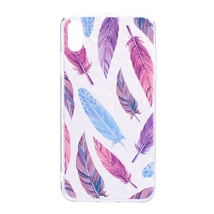 

Для Крышки Геля Iphone XS Max 6.5 Дюймов TPU, (печатание Картины) (3d Текстура Диаманта) - Перо