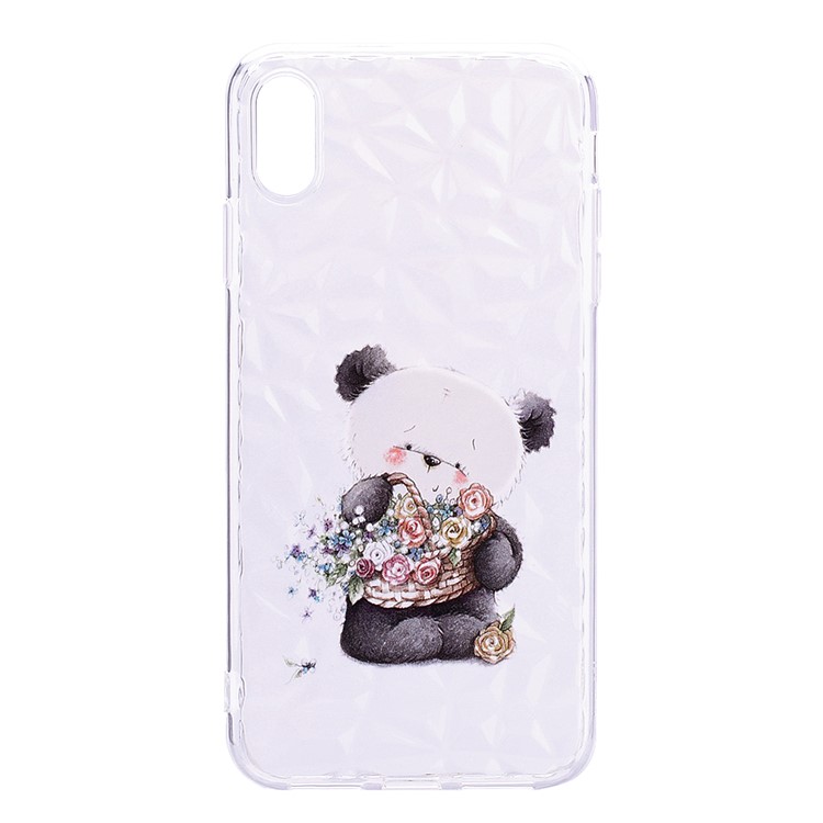 

For iPhone XS Max 6.5 inch TPU Cell Phone Shell, (Pattern Printing) (3D Diamond Texture) - Cute Bear
