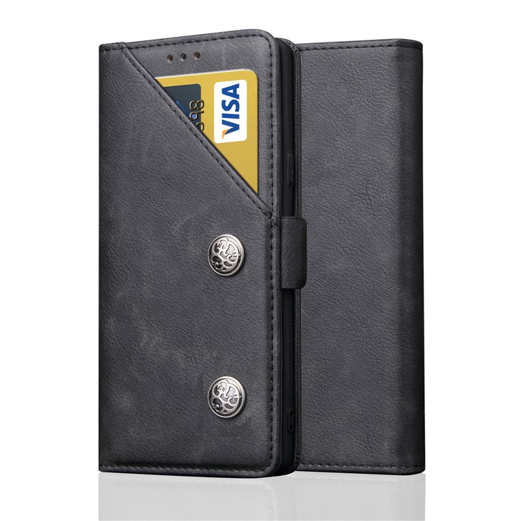 Retro Style Wallet Leather Stand Case for iPhone XR 6.1 inch - Black-1