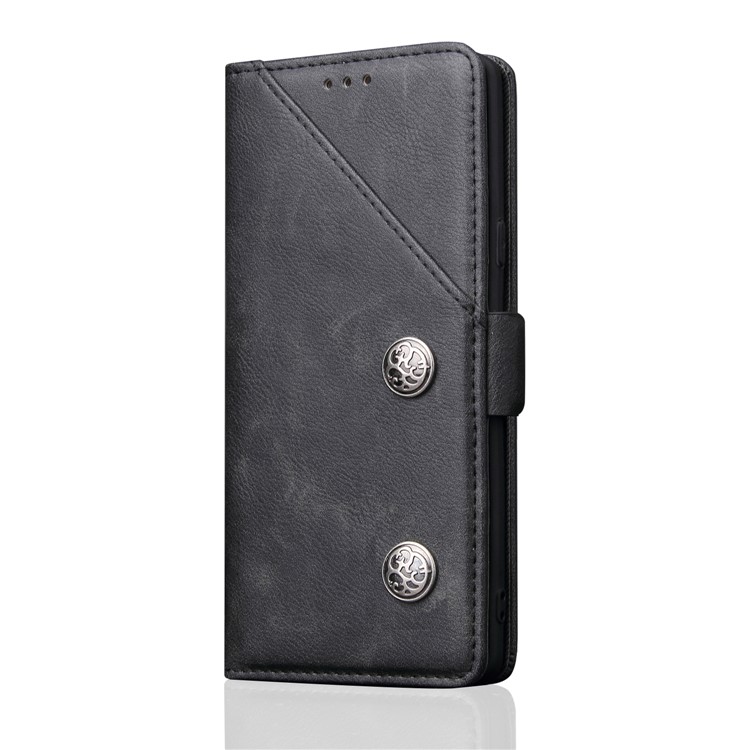 Retro Style Wallet Leather Stand Case for iPhone XS Max 6.5 inch - Black-2