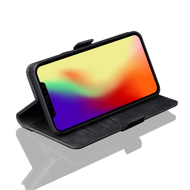 Retro Style Wallet Leather Stand Case for iPhone XS Max 6.5 inch - Black-5