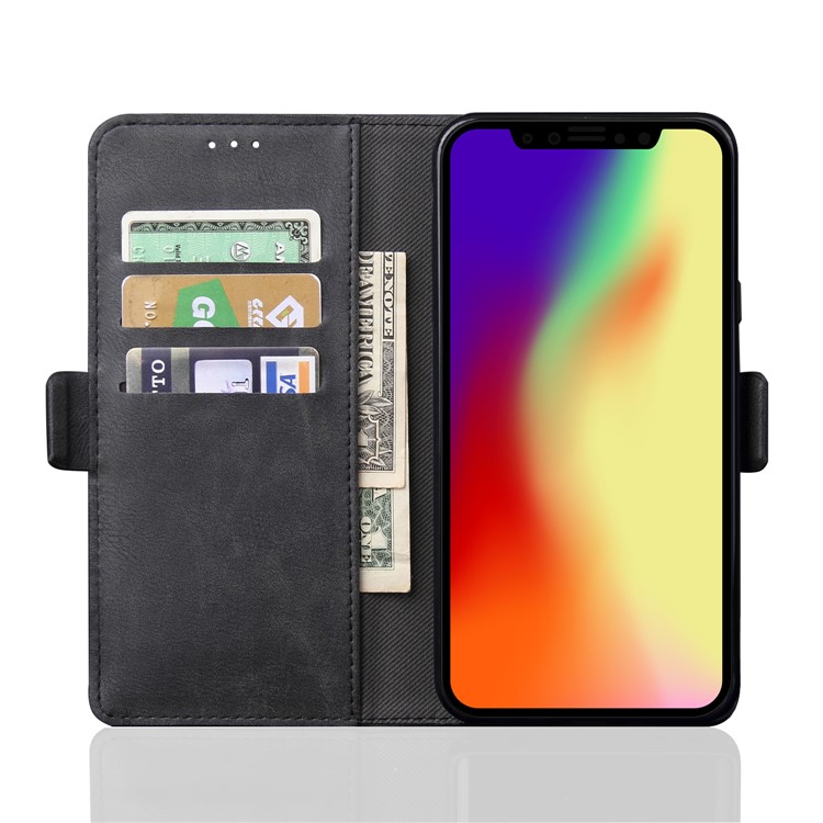 Retro Style Wallet Leather Stand Case for iPhone XS Max 6.5 inch - Black-6