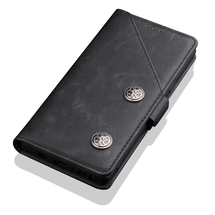 Retro Style Wallet Leather Stand Case for iPhone XS Max 6.5 inch - Black-7