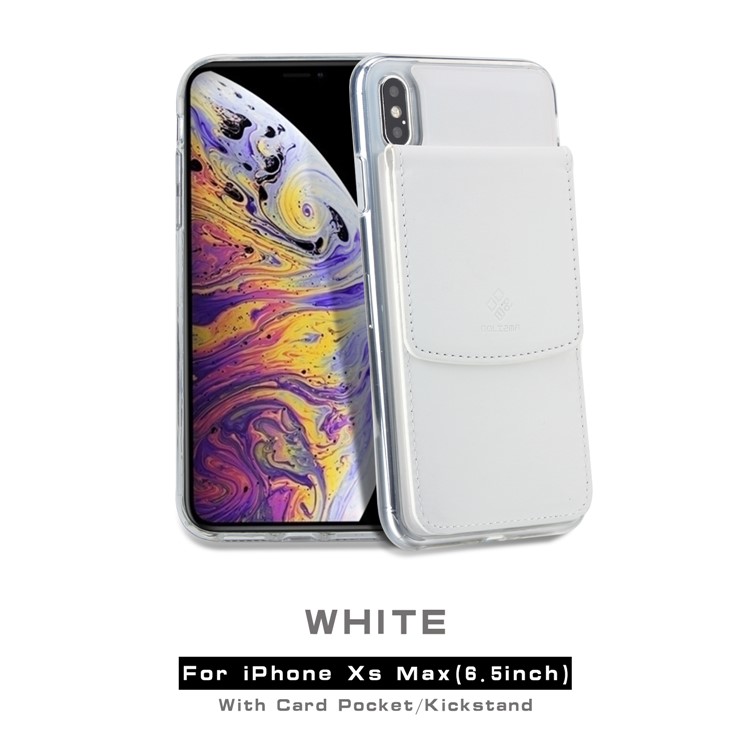 

Магнитная Карточка Держатель Сумка TPU Подставка Телефон Случае Для Iphone XS Макс 6.5 Дюймов - Белый