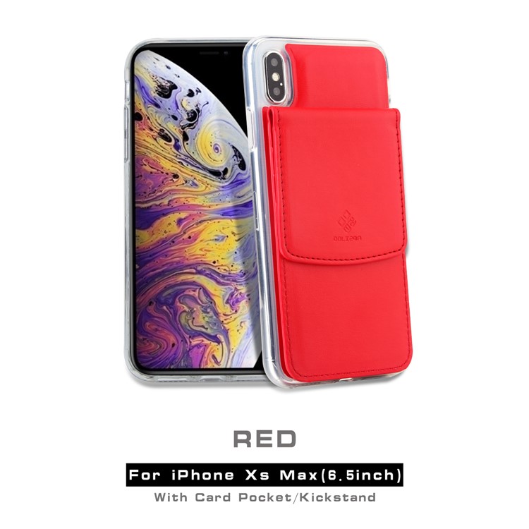 

Магнитная Карточка Держатель Сумка TPU Подставка Для Телефона Подставки Для Iphone XS Max 6.5 Inch - Красный