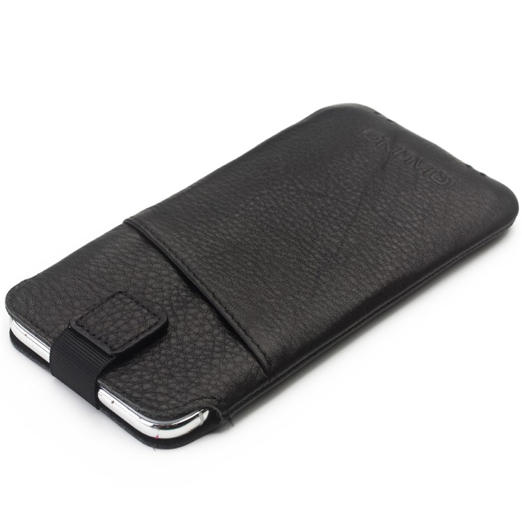 QIALINO Genuine Cowhide Leather Pouch Case with Card Slot for iPhone XS Max 6.5 inch - Black-5