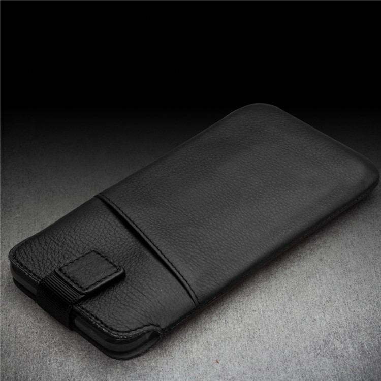 QIALINO Genuine Cowhide Leather Pouch Case with Card Slot for iPhone XS Max 6.5 inch - Black-7
