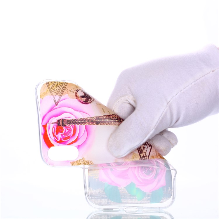 For iPhone XS Max 6.5 inch Ultra Thin Patterned Soft TPU Back Casing - Rose Flower-2