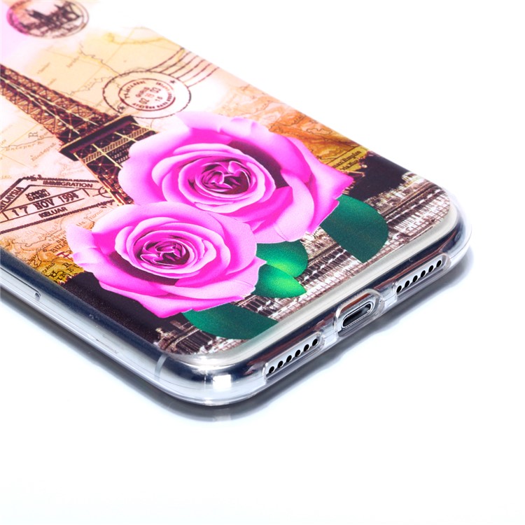 For iPhone XS Max 6.5 inch Ultra Thin Patterned Soft TPU Back Casing - Rose Flower-3