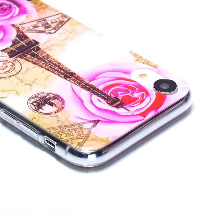 For iPhone XS Max 6.5 inch Ultra Thin Patterned Soft TPU Back Casing - Rose Flower-4