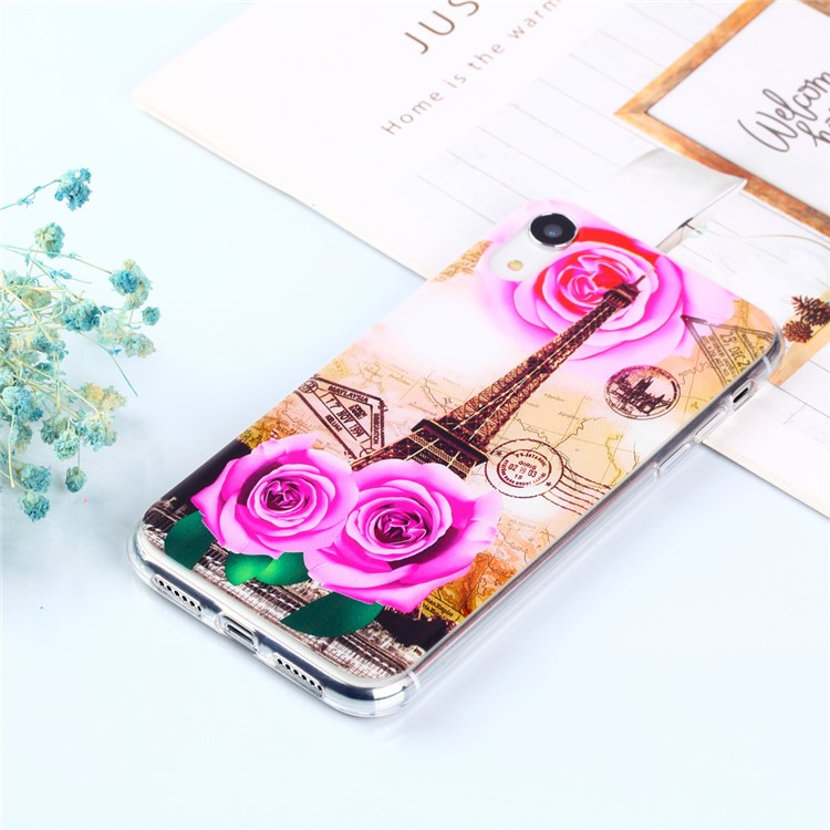 For iPhone XS Max 6.5 inch Ultra Thin Patterned Soft TPU Back Casing - Rose Flower-5