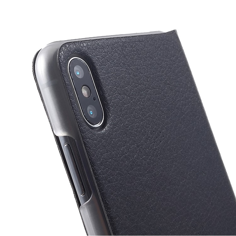 Mobile Case for iPhone XS Max 6.5 inch Card Holder Flip Leather Case - Black-6