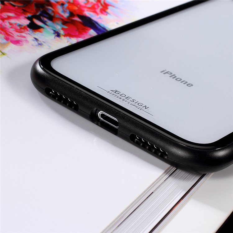 Magnetic Attraction Metal Frame Tempered Glass Back Phone Cover for iPhone XR 6.1 inch - Black-6