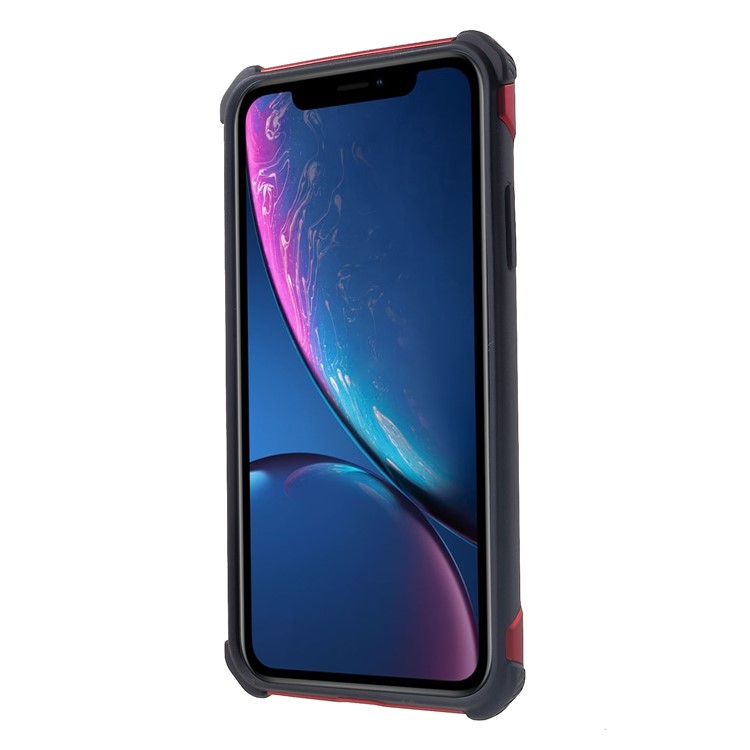 Plastic + TPU Hybrid Phone Case with Kickstand for iPhone XR 6.1 inch - Red-2