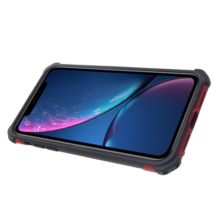 Plastic + TPU Hybrid Phone Case with Kickstand for iPhone XR 6.1 inch - Red-4