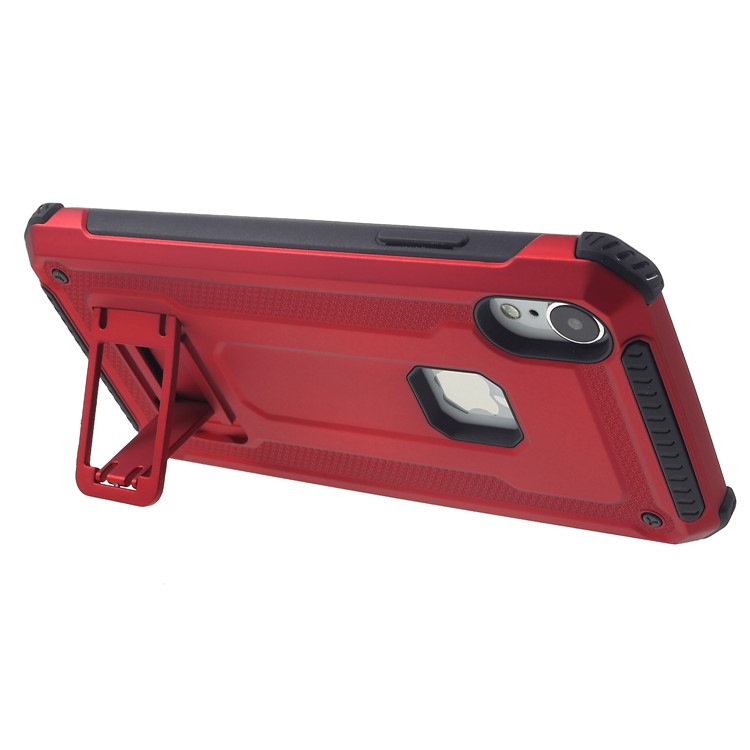 Plastic + TPU Hybrid Phone Case with Kickstand for iPhone XR 6.1 inch - Red-5