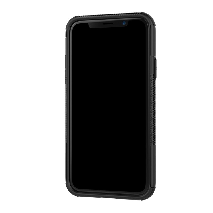 Anti-slip PC + TPU Hybrid Case with Kickstand for iPhone XS/X 5.8 inch - Black-4