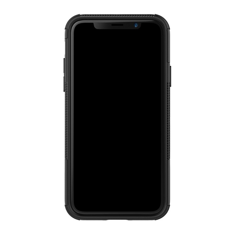 Anti-slip PC + TPU Hybrid Case with Kickstand for iPhone XS/X 5.8 inch - Black-5