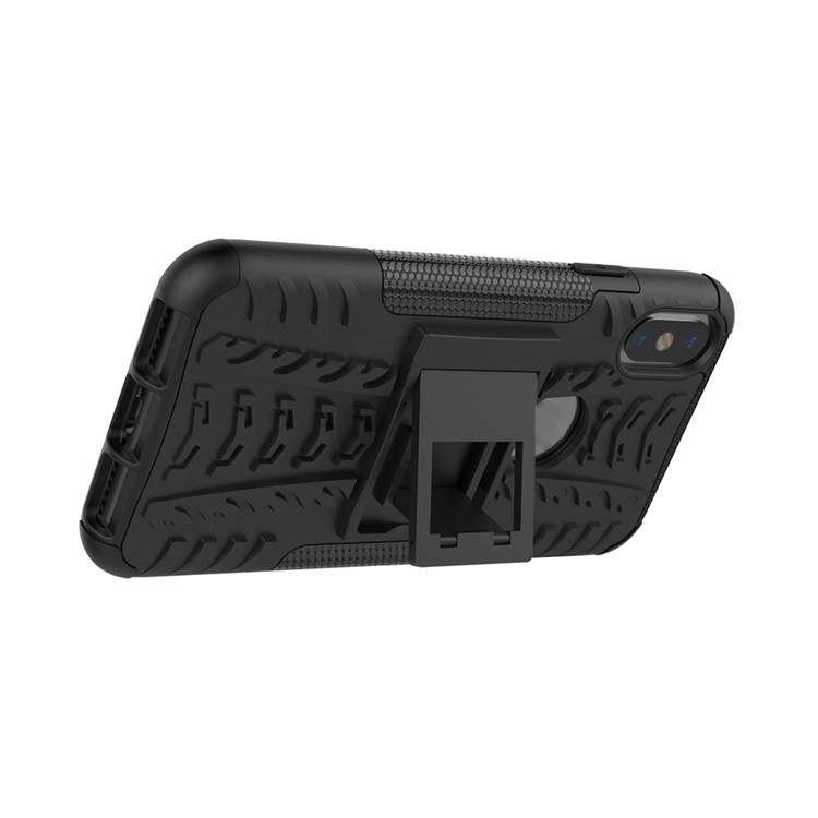 Anti-slip PC + TPU Hybrid Case with Kickstand for iPhone XS/X 5.8 inch - Black-9