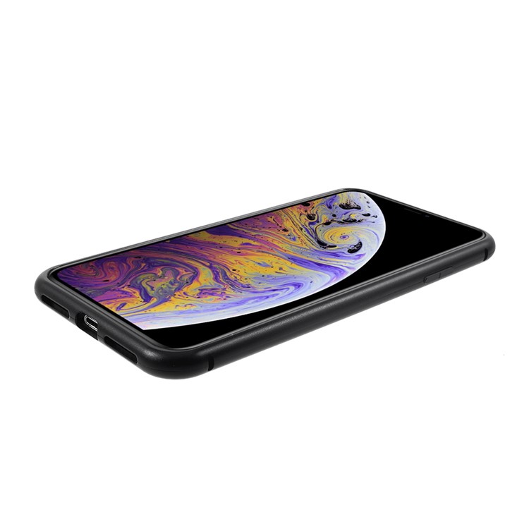 Magnetic Attraction Metal Frame Tempered Glass Back Phone Cover for iphone XS MAX 6.5 inch - Black-11