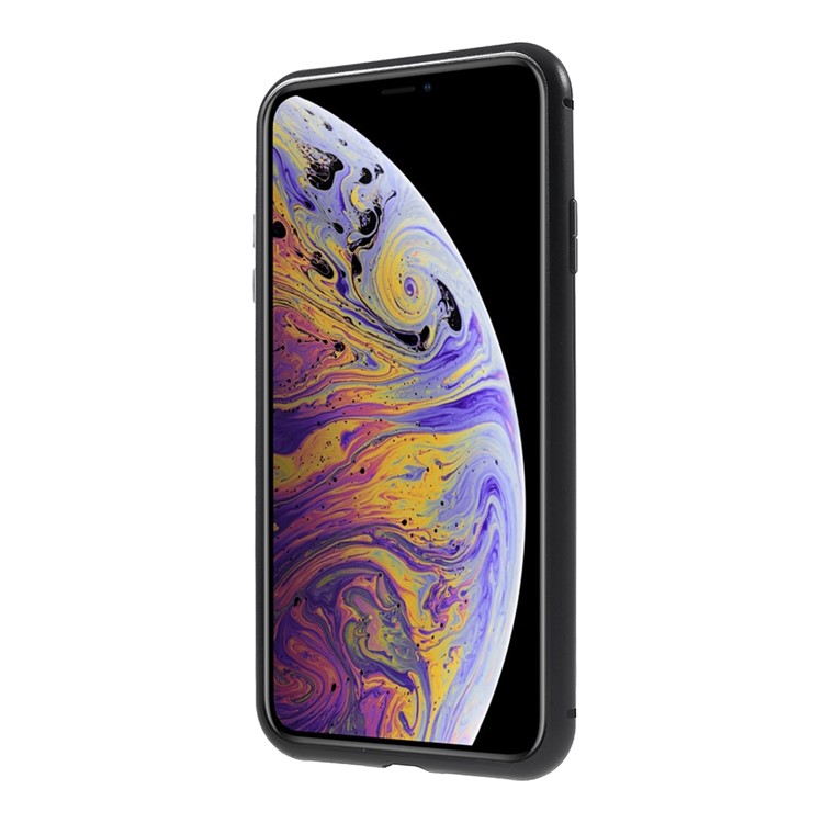 Magnetic Attraction Metal Frame Tempered Glass Back Phone Cover for iphone XS MAX 6.5 inch - Black-7