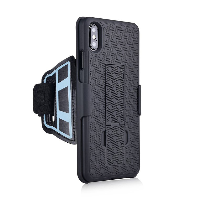 Nylon Sport Armband Gewebtes Muster PC Schutz Telefon Shell Mit Ständer Für Apple IPhone XS Max 6,5 Zoll-2
