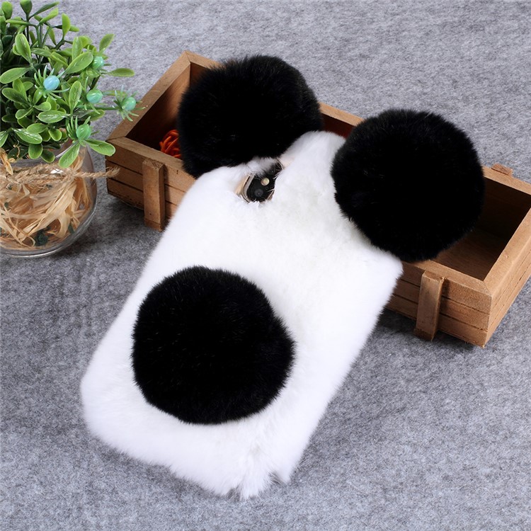 La Panda 3D Formó La Caja Revestida Piel Suave De TPU Para El Iphone XR 6.1 Pulgadas - Blanco / Negro-1