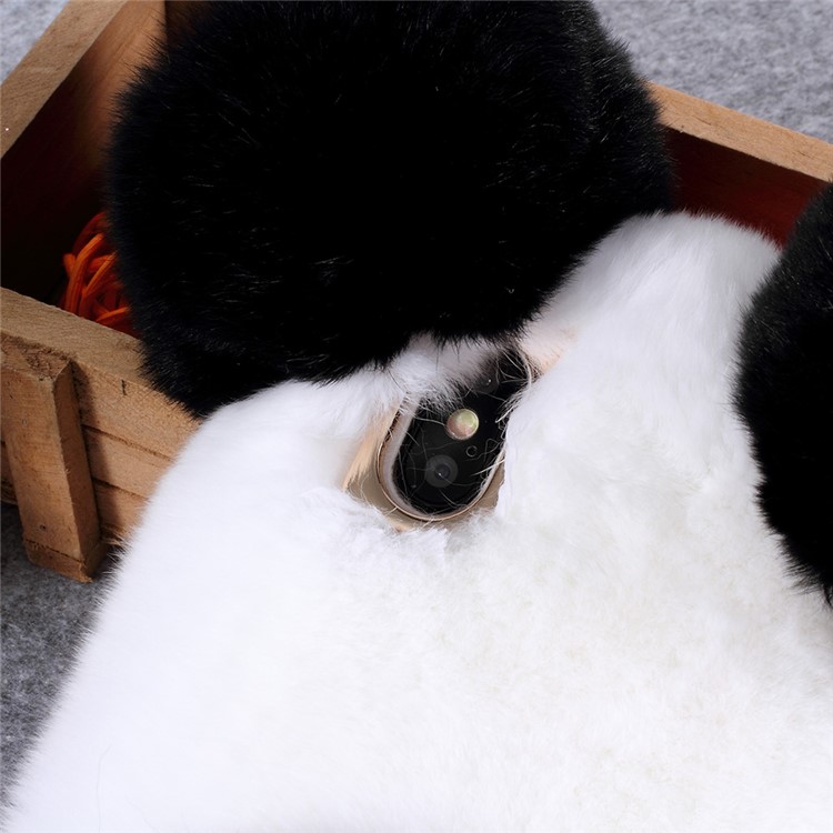 La Panda 3D Formó La Caja Revestida Piel Suave De TPU Para El Iphone XR 6.1 Pulgadas - Blanco / Negro-3