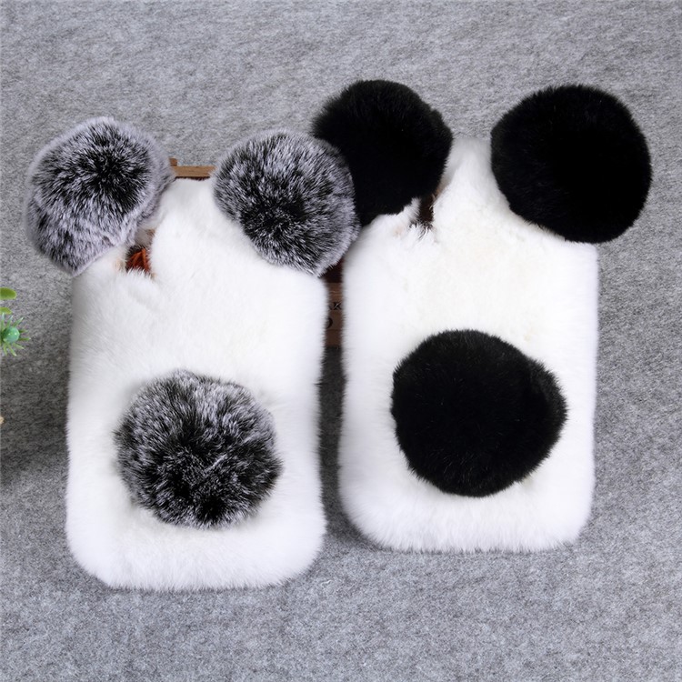 La Panda 3D Formó La Caja Revestida Piel Suave De TPU Para El Iphone XR 6.1 Pulgadas - Blanco / Negro-6