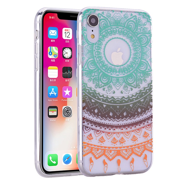 Pattern Printing Flexible TPU Back Case for iPhone XR 6.1 inch - Colorful Mandala-1