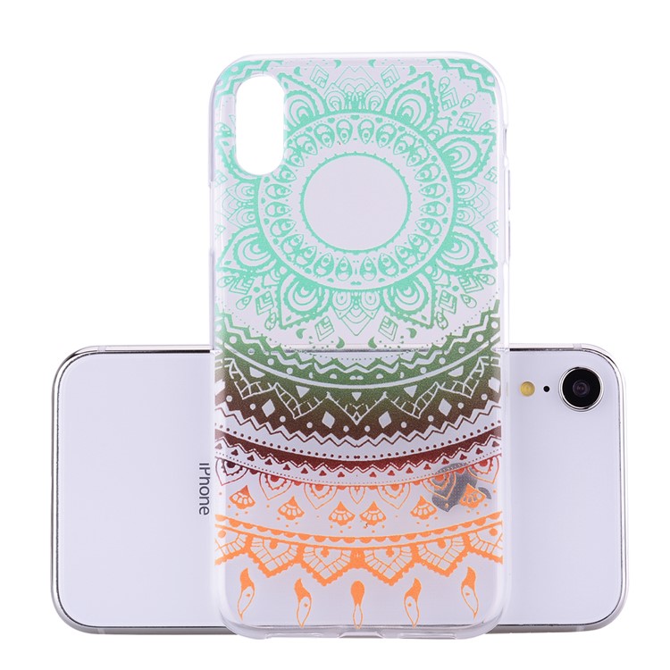 Pattern Printing Flexible TPU Back Case for iPhone XR 6.1 inch - Colorful Mandala-6