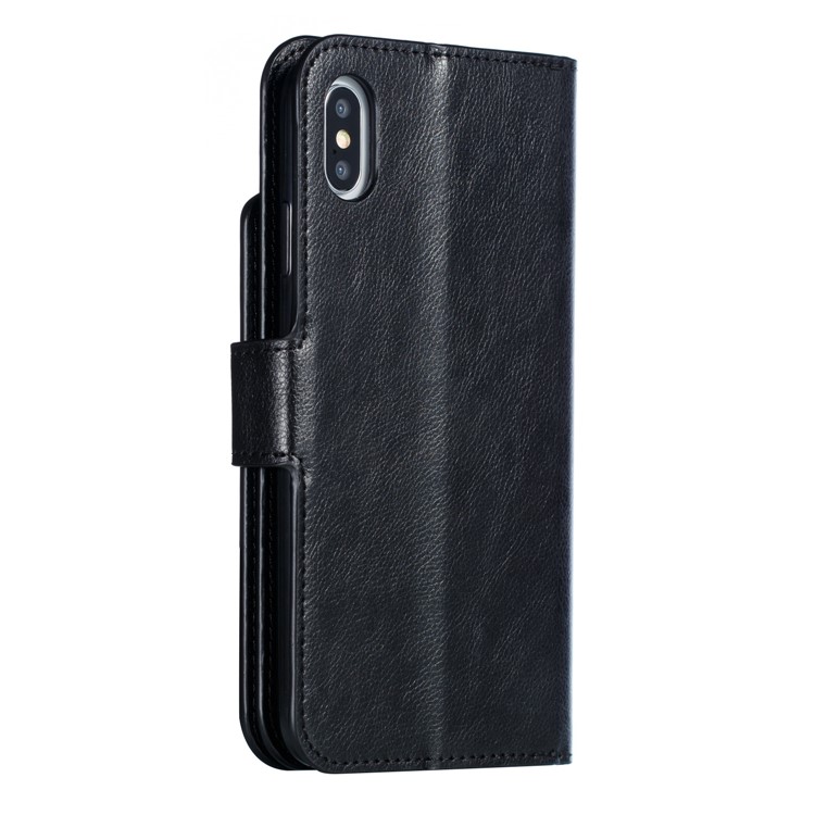 9 Card Slots Crazy Horse Leather Wallet Case for iPhone XS Max 6.5 inch - Black-10