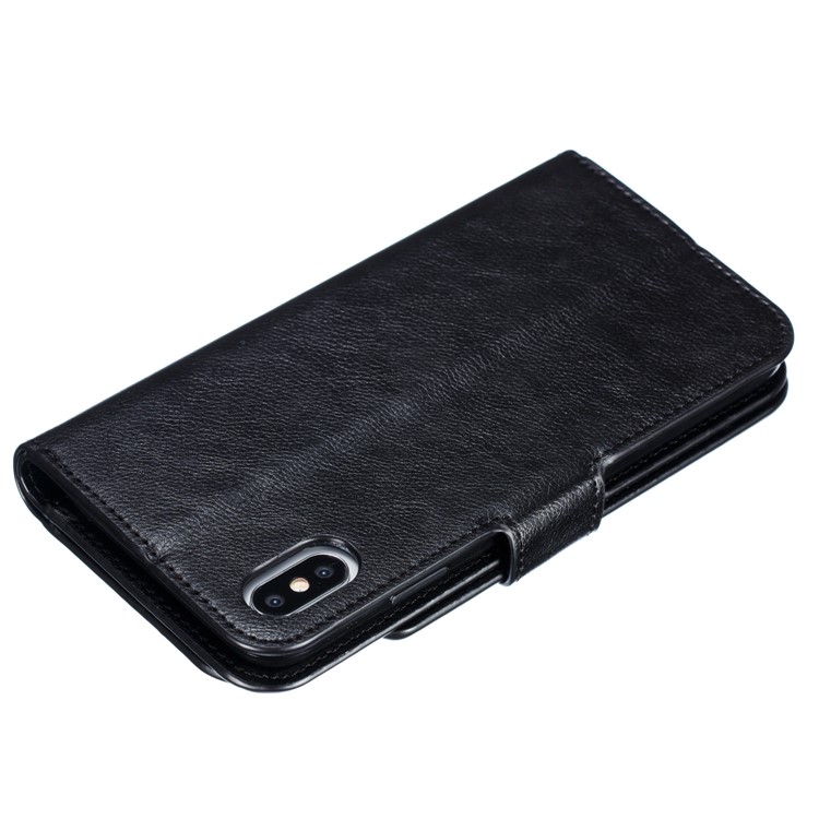 9 Card Slots Crazy Horse Leather Wallet Case for iPhone XS Max 6.5 inch - Black-4