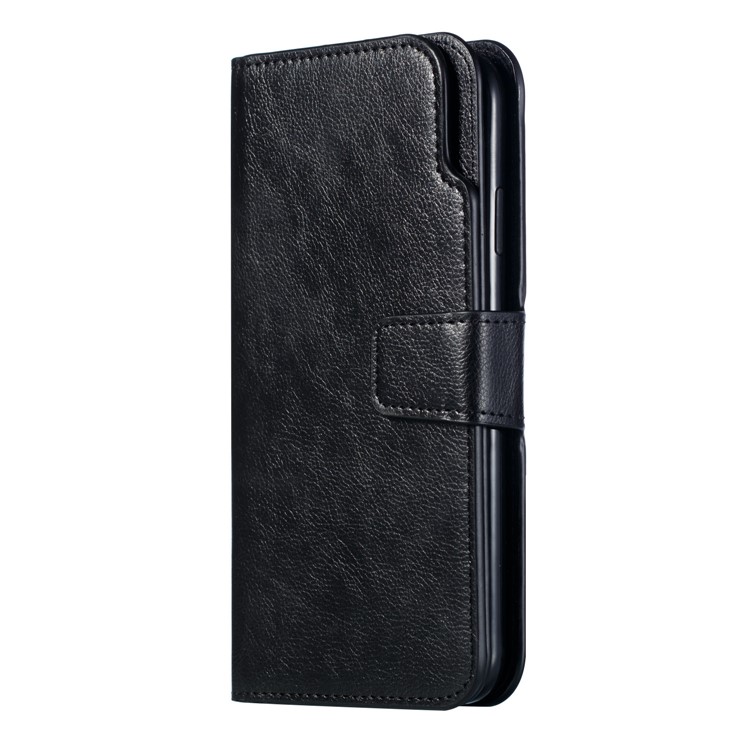 9 Card Slots Crazy Horse Leather Wallet Case for iPhone XS Max 6.5 inch - Black-9