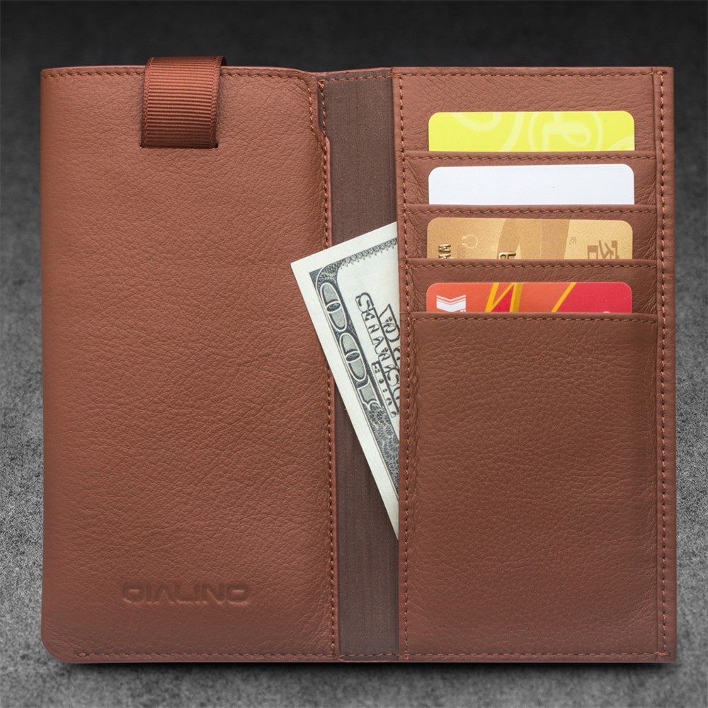 QIALINO Rindleder Ledertasche Brieftasche Handytasche Für IPhone XR 6.1 Zoll - Braun-4