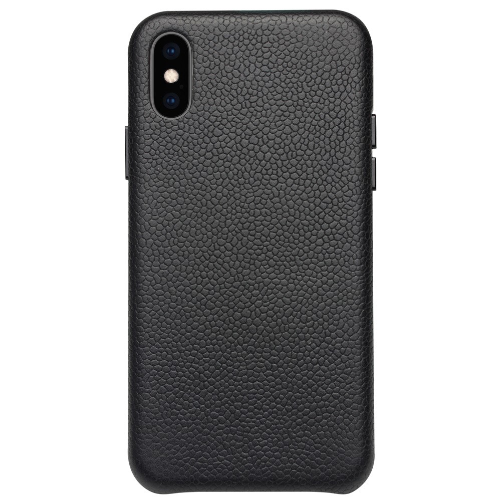 QIALINO Classic Litchi Texture Pelle Di Vitello Cover Posteriore In PC Rivestito In Vera Pelle Per IPhone XS Max 6,5 Pollici - Nero-3