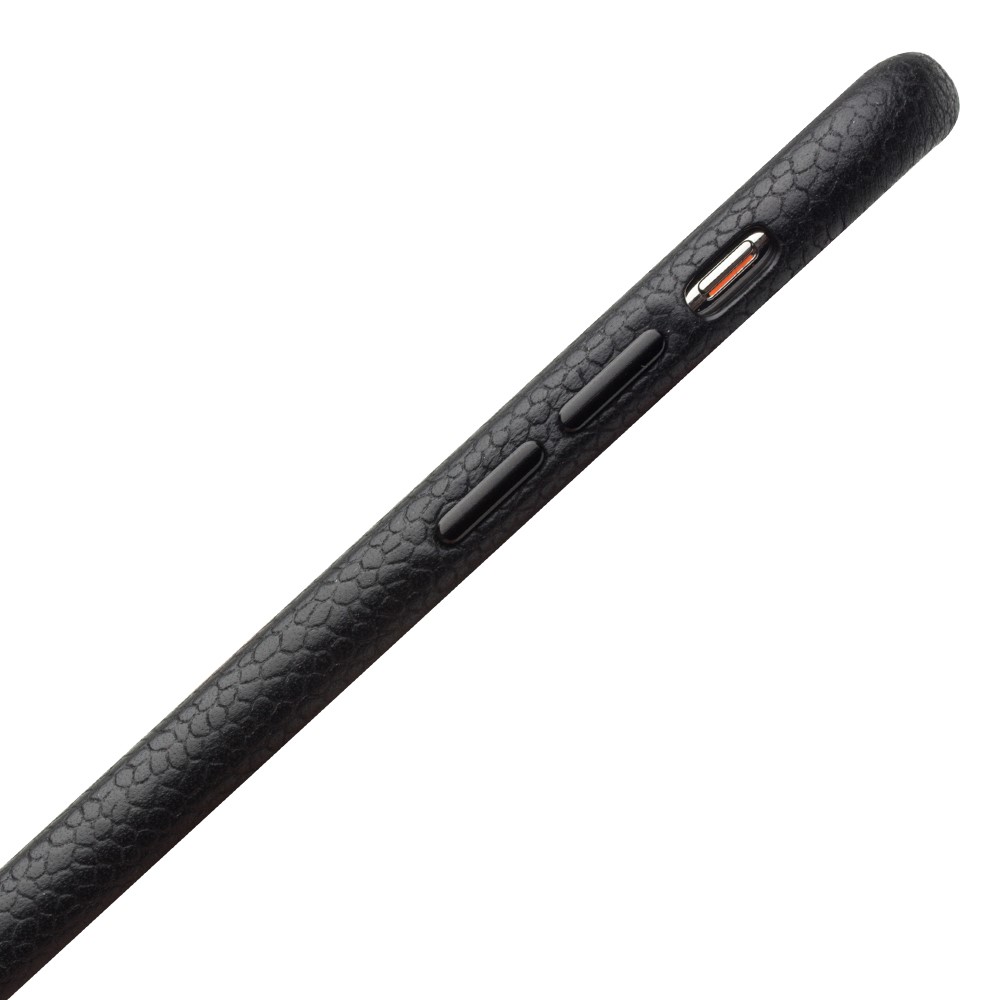 QIALINO Classic Litchi Texture Pelle Di Vitello Cover Posteriore In PC Rivestito In Vera Pelle Per IPhone XS Max 6,5 Pollici - Nero-4
