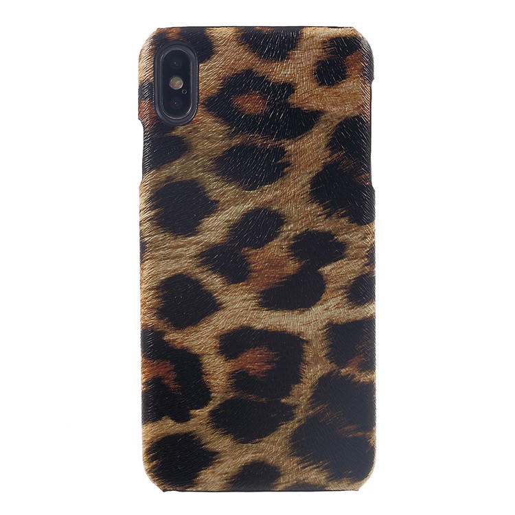 

PU Leather Coated Plastic Back Case Cover for iPhone XS Max 6.5 inch - Stylish Leopard Texture, iPhone XS Max